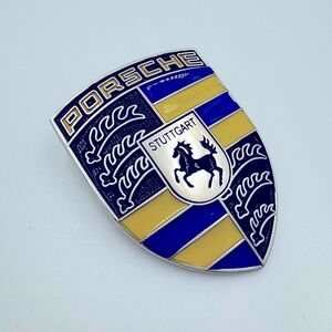 PORSCHE custom livery hood crest blue yellow livery custom